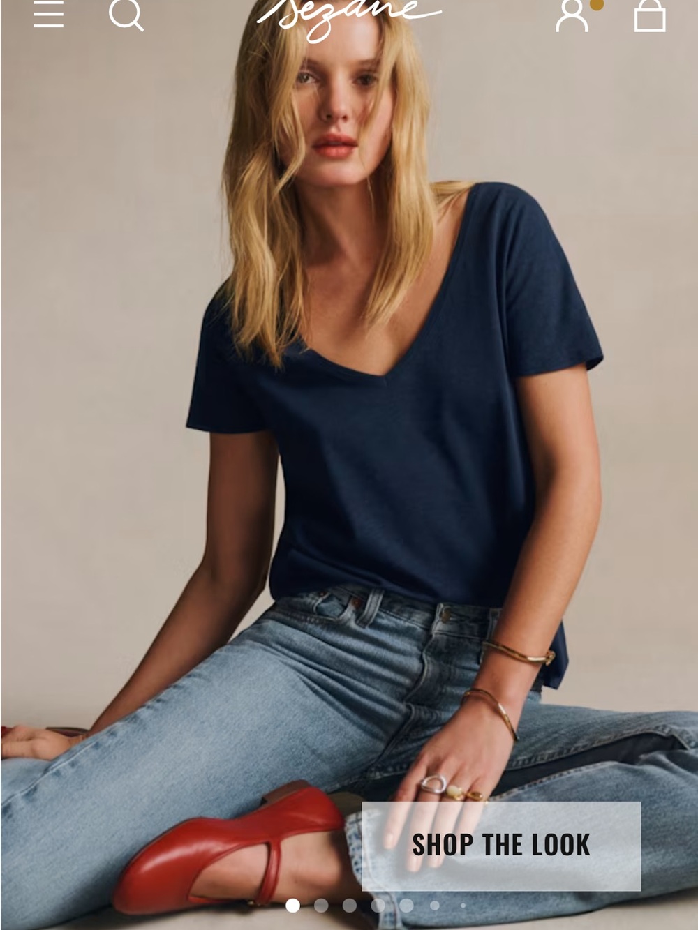 Sezane Malcolm T-shirt XS navy like new